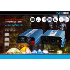 INVERTER DI POTENZA 1500W DA 12V A 230V ONDA SINUSOIDALE AUTO MAXTECH HN1500-12V