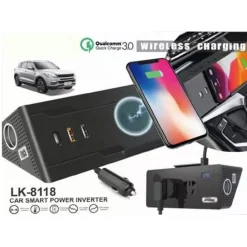 INVERTER PER AUTO SMART POWER CARICABATTERIE WIRELESS RICARICA CELLULARE LK-8118