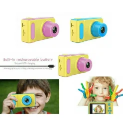 KIDS CAMERA FOTOCAMERA DIGITALE HD IMPERMEABILE 2" SPORT ACTION CAMERA MICRO SD