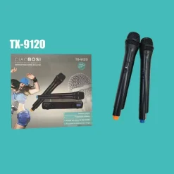 KIT 2 MICROFONI PROFESSIONALI WIRELESS CON CENTRALINA VHF BICANALI TX-9120