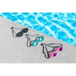 KIT 3 PAIA DI OCCHIALINI PISCINA DA NUOTO IX-1400 COLORATI PER ADULTI 14+ ANNI 21095
