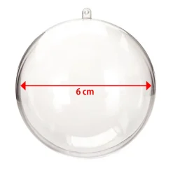 KIT 8 PALLINE TRASPARENTI 6CM CON TEMPERE E PENNELLI DECORAZIONI NATALIZIE