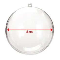 KIT 6 PALLINE TRASPARENTI DA 8CM CON TEMEPERE E PENNELLI DECORAZIONI NATALIZIE