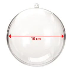 KIT 6 PALLINE TRASPARENTI DA 10CM CON TEMPERE E PENNELLI DECORAZIONI NATALIZIE