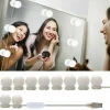 KIT 10 PEZZI LAMPADINE LUCI LED ROTONDI PER SPECCHIO TRUCCO MAKE UP BAGNO