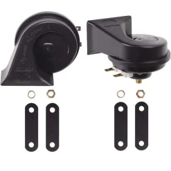 KIT 2 PZ DOPPIO TONO CLACSON CORNO DI SEGNALAZIONE UNIVERSALE AUTO CAMION MOTO
