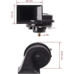 KIT 2 PZ DOPPIO TONO CLACSON CORNO DI SEGNALAZIONE UNIVERSALE AUTO CAMION MOTO
