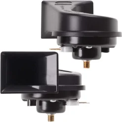 KIT 2 PZ DOPPIO TONO CLACSON CORNO DI SEGNALAZIONE UNIVERSALE AUTO CAMION MOTO