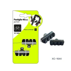 KIT 2 PZ PASTIGLIE PATTINI PER FRENI BICI DA 40MM CON ATTACCO UNIVERSALE XC-1644