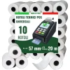 KIT 10 ROTOLI POS IN CARTA TERMICA 57MMX20MT UNIVERSALI COMPATIBILI CON DISPOSITIVI POS