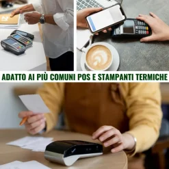 KIT 10 ROTOLI POS IN CARTA TERMICA 57MMX20MT UNIVERSALI COMPATIBILI CON DISPOSITIVI POS