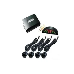 KIT 4 SENSORI DI PARCHEGGIO CON MINI DISPLAY LED WIRELESS SUONO FRESA NERI