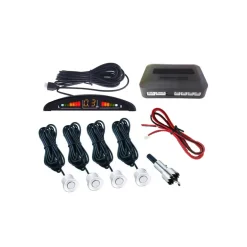 KIT 4 SENSORI DI PARCHEGGIO CON DISPLAY LED+SUONO GRIGIO CON CICALINO ACUSTICO