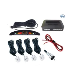 KIT 4 SENSORI DI PARCHEGGIO CON DISPLAY LED+SUONO GRIGIO CON CICALINO ACUSTICO