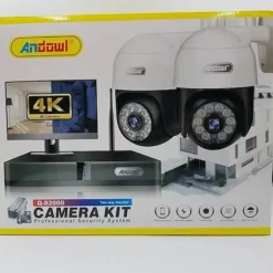 KIT 2 TELECAMERE WI-FI PTZ 4K CON REGISTRATORE NVR SISTEMA DI SICUREZZA Q-S2000