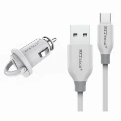 KIT CARICABATTERIA AUTO 5V-2.1A CAVO TYPE-C USB 1MT RICARICA 10W MAXTECH MA-TC02