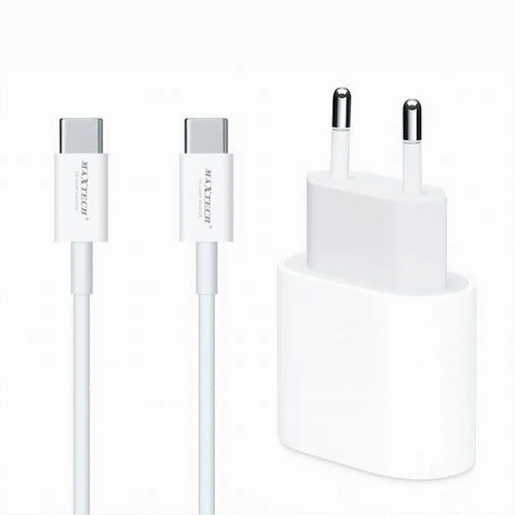 KIT CARICABATTERIA CARICATORE CAVO 1 MT TYPE-C PD 20 WATT 3A SMARTPHONE CA-S053