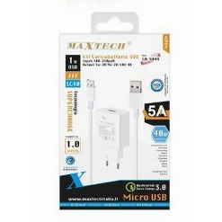 KIT CARICABATTERIA CARICATORE USB RICARICA RAPIDA 40W CAVO MICRO USB 5A CA-S044