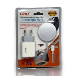 KIT CARICABATTERIE AD INDUZIONE WIRELESS MAGNETICO 15W+CARICATORE RETE TIPO-C WX8228