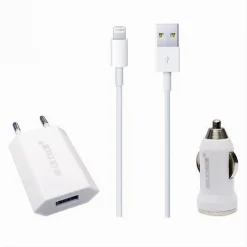 KIT CARICABATTERIE CELLULARE SMARTPHONE CAVO USB CELLULARI CASA AUTO MS-T004