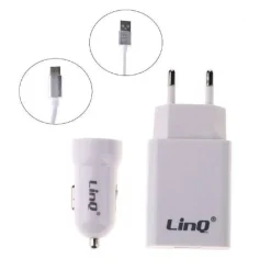 KIT CARICABATTERIE 3IN1 ADATTATORE CARICATORE AUTO RETE CAVO USB TIPO C TPC-3301