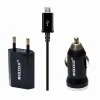 KIT CARICABATTERIE PER SAMSUNG GALAXY UNIVERSALE CASA AUTO CAVO MICRO MAXTECH MS-T001