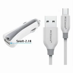 KIT CARICATORE CARICA BATTERIE AUTO CON CAVO MICRO USB 1MT 10WATT MA-S02 MAXTECH
