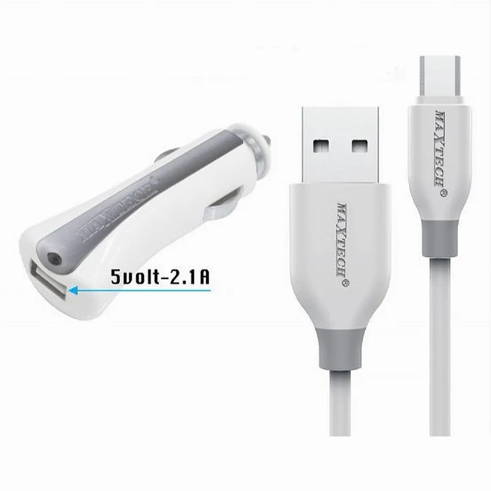 KIT CARICATORE CARICA BATTERIE AUTO CON CAVO MICRO USB 1MT 10WATT MA-S02 MAXTECH