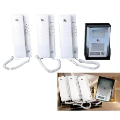 KIT CITOFONO APRIPORTA CANCELLO TRE CORNETTE 4 FILI CASA UFFICIO INTERFONO