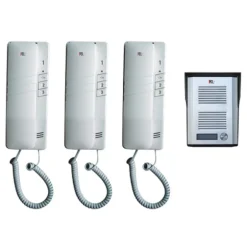 KIT CITOFONO APRIPORTA CANCELLO TRE CORNETTE 4 FILI CASA UFFICIO INTERFONO