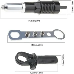 KIT CONVERSIONE DA TRAPANO AVVITATORE A RIVETTATRICE CON IMPUGNATURA TESTINE