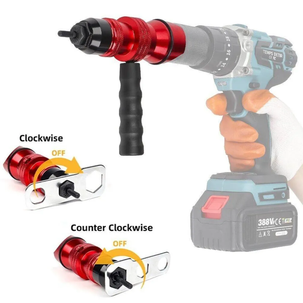 KIT CONVERSIONE DA TRAPANO A RIVETTATRICE INSERTI RIVETTI FILETTATI M3-M10 07445