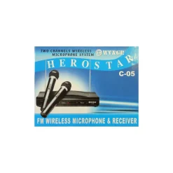 KIT COPPIA MICROFONI PROFESSIONALI WIRELESS CON CENTRALINA FM BICANALE C-05