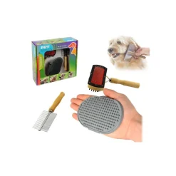 KIT DELLE COCCOLE 3 PZ DI SPAZZOLE PER LA PULIZIA E LA CURA DEL CANE