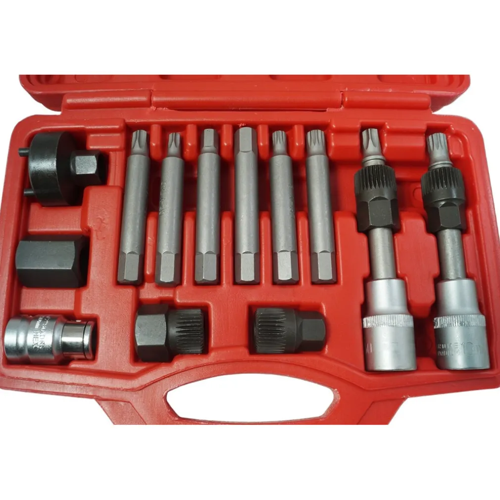 KIT DI CHIAVI PER SMONTAGGIO PULEGGIA E ALTERNATORE MOTORE AUTO 13 PEZZI