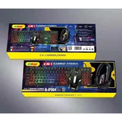 KIT GAMING TASTIERA PC MOUSE CUFFIE MOUSEPAD 4 IN 1 RETROILLUMINATO RGB Q-JP004