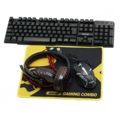 KIT GAMING TASTIERA PC MOUSE CUFFIE MOUSEPAD 4 IN 1 RETROILLUMINATO RGB Q-JP004