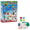 KIT GIOCO PER BAMBINI +3 ANNI CREATIVO A TEMA NATALIZIO CON PLASTILINA 19 ACCESSORI