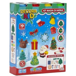 KIT GIOCO PER BAMBINI +3 ANNI CREATIVO A TEMA NATALIZIO CON PLASTILINA 19 ACCESSORI