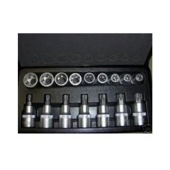 Kit Inserti e Bussole Boccole impronta torx per set 17 pezzi 1/2" 3 4
