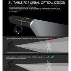 KIT LUCI BICI LED RICARICABILE ANTERIORE E POSTERIORE FARO FANALE BICICLETTA MTB