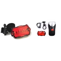 KIT LUCI LED PER BICI FARO BICICLETTA STOP LUCE POSTERIORE E LED ANTERIORE NERO