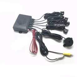 KIT PARCHEGGIO AUTO 4 SENSORI NERI TELECAMERA RETROMARCIA SPECCHIETTO MONITOR