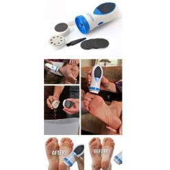 KIT PEDICURE PER PELLE SECCA E CALLI CURA DEL PIEDE CON 2 ACCESSORI PEDI SPIN