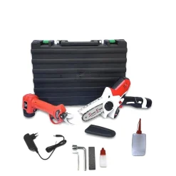 KIT POTATURA 2 IN 1 FORBICI CESOIA MOTOSEGA ELETTRICA A BATTERIA 18V 1.5 AH