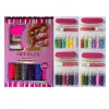 KIT 6PZ DECORAZIONI UNGHIE+LIMA+COLLA+SPINGICUTICOLE GLITTER POLVERINA STRASS NAIL ART