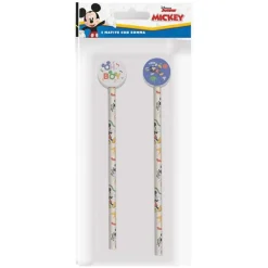 KIT 2PZ MATITE CON GOMMA ROTONDA GRAFICA TOPOLINO PER DISEGNO SCUOLA BAMBINI 960764