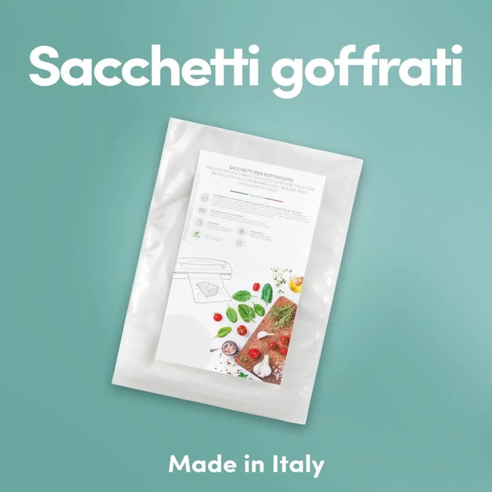 KIT 20PZ SACCHETTI SOTTOVUOTO 20X30CM PER CONGELATORE FRIGORIFERO MICROONDE COTTURA