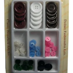 KIT SARTA SARTO SET BOTTONI PER CUCITO CUCIRE SU STOFFA TESSUTO VARIE DIMENSIONI