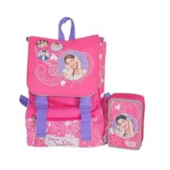 KIT SCUOLA SCHOOL PACK ZAINO ESTENSIBILE + ASTUCCIO 3 ZIP DISNEY VIOLETTA